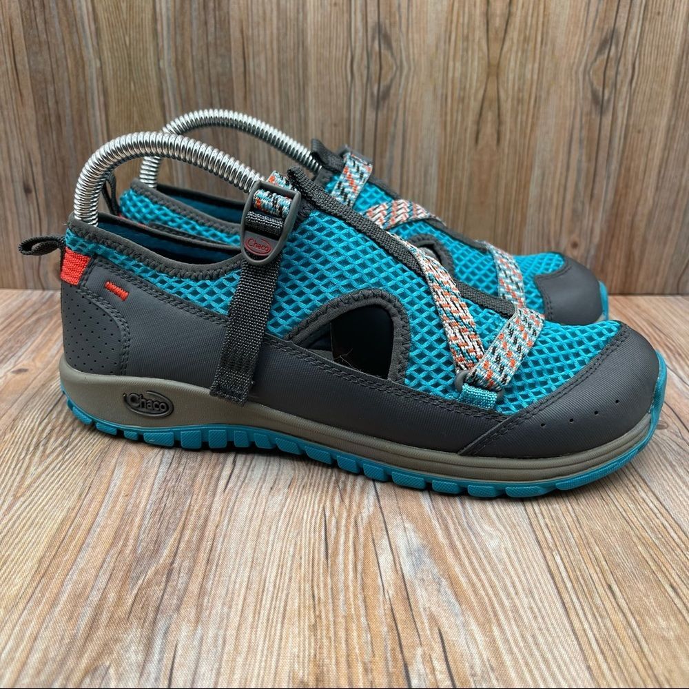Chaco Kids Unisex Sport Hiking Water Sandals Shoes Blue Gray Size 6